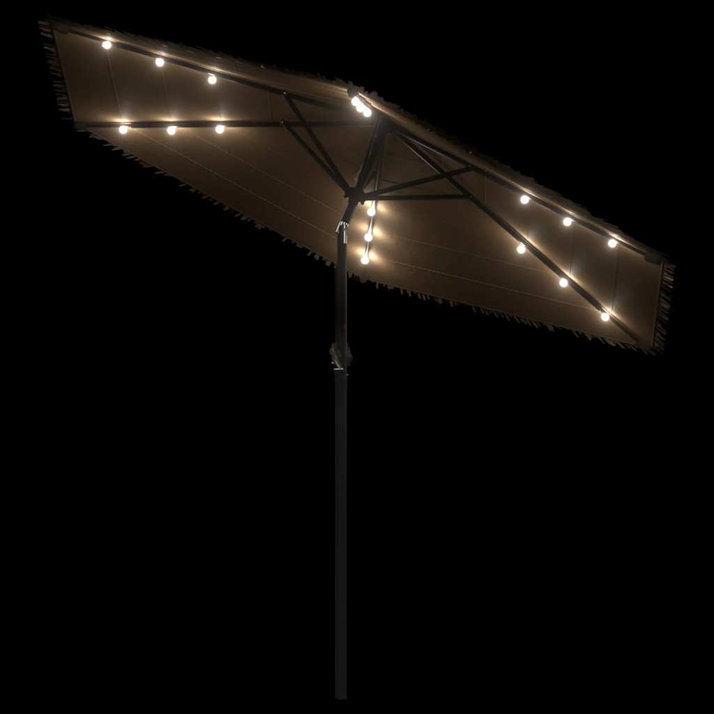 Senčnik z LED in z jeklenim drogom rjav 288x288x225 cm - slika 8
