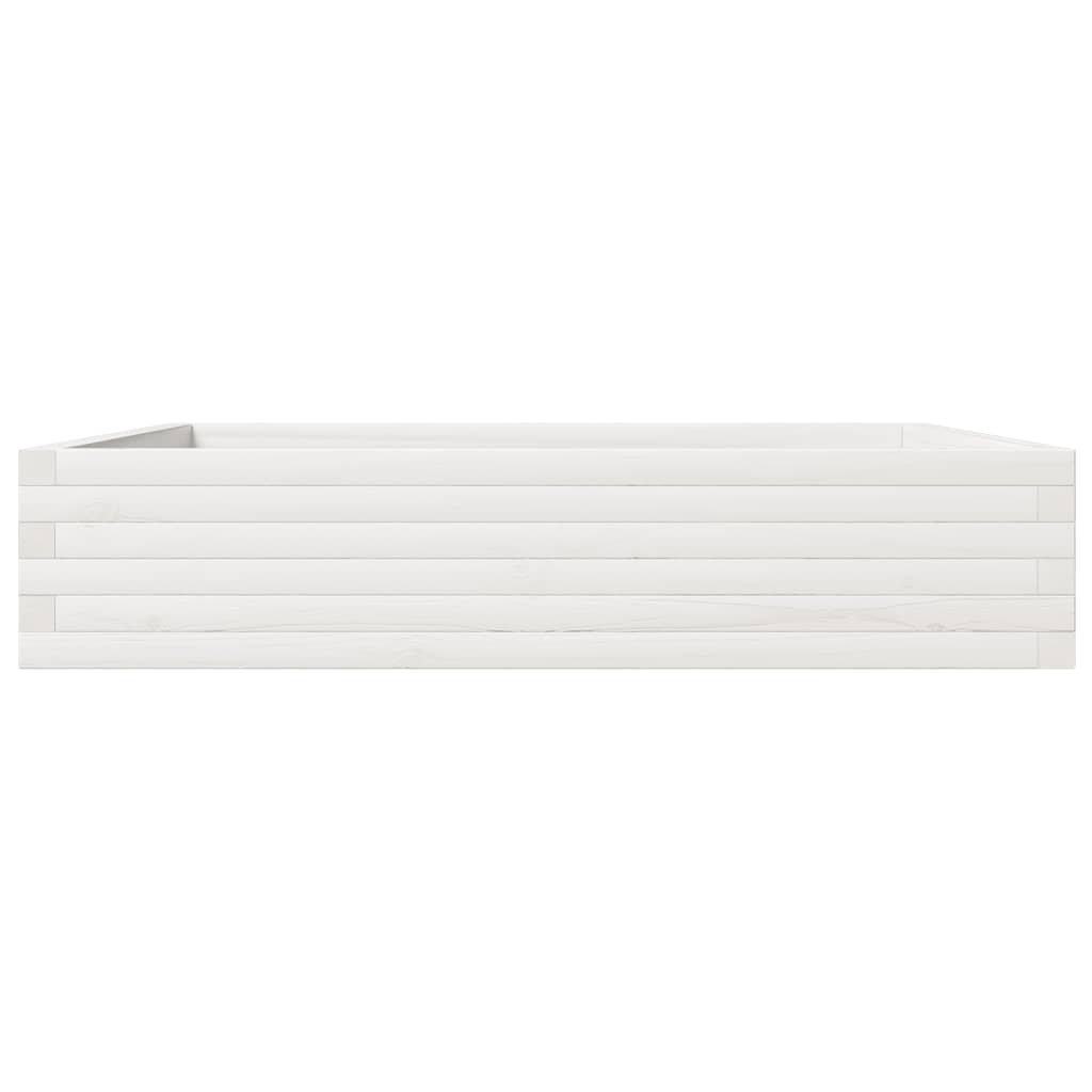 Vrtno cvetlično korito belo 110x110x23 cm trdna borovina - slika 5