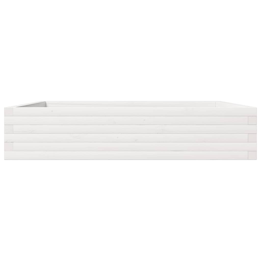 Vrtno cvetlično korito belo 110x110x23 cm trdna borovina - slika 6