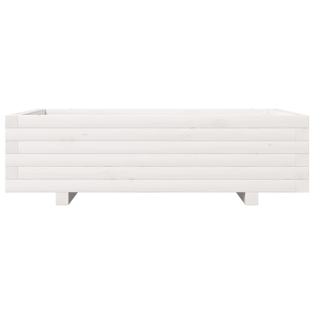 Vrtno cvetlično korito belo 90x60x26,5 cm trdna borovina - slika 5