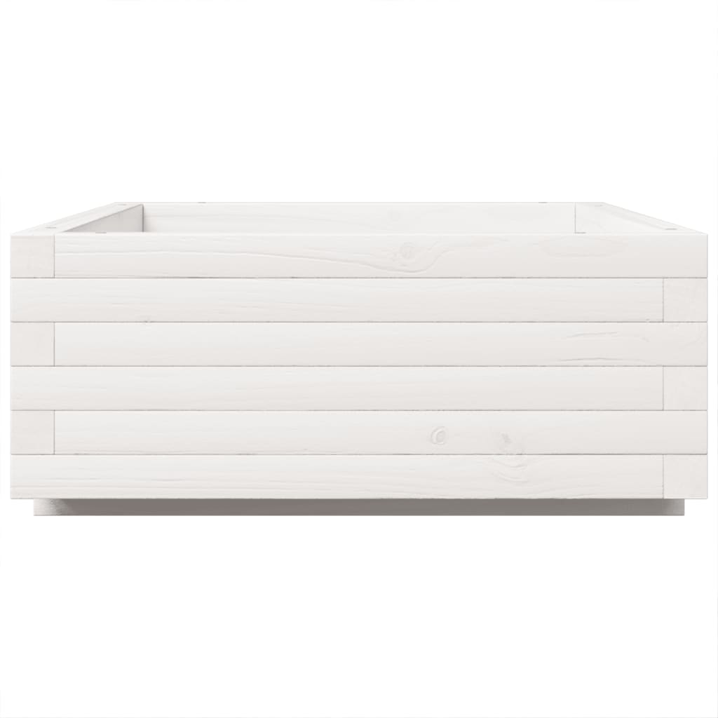 Vrtno cvetlično korito belo 90x60x26,5 cm trdna borovina - slika 6