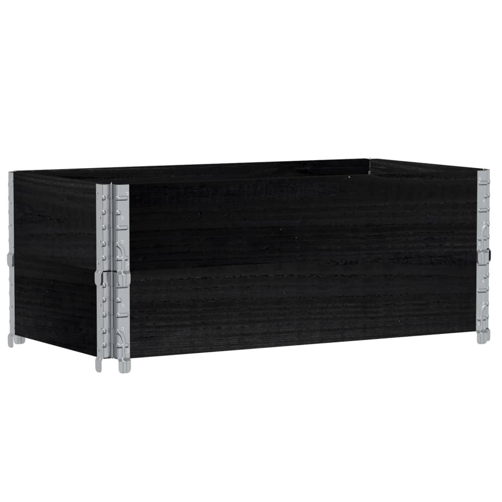 Vrtno korito črno 100x50 cm trdna borovina - slika 2