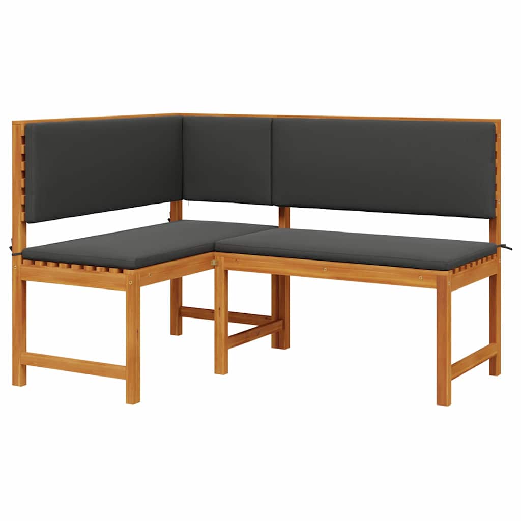 Vrtni Stol z blazino Rjava 140 x 100 x 91cm Trden akacijev les - slika 2