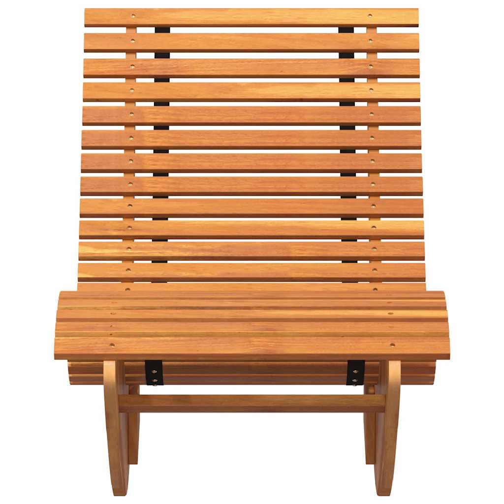Ležalnik 2 pcs Rjava 154 x 60 x 74 cm Masiven les akacije - slika 5