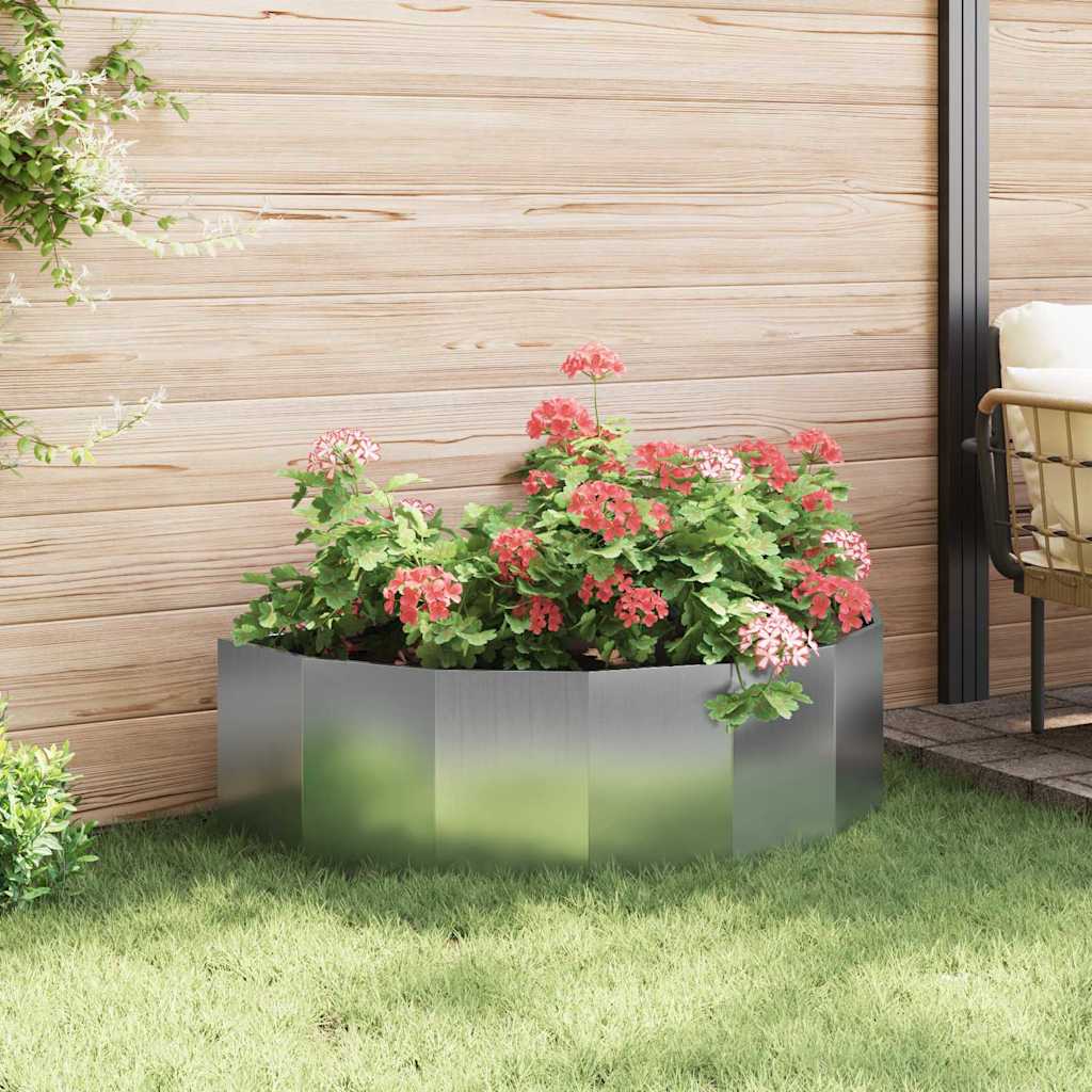 Cvetlično korito srebrna 120 x 60 x 35 cm Cinkana jeklena - slika 4