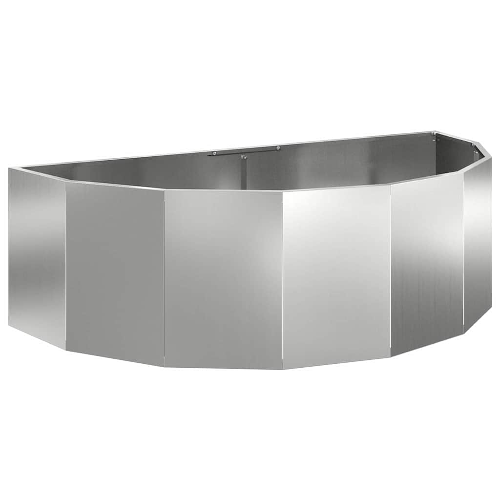 Cvetlično korito srebrna 120 x 60 x 35 cm Cinkana jeklena - slika 2