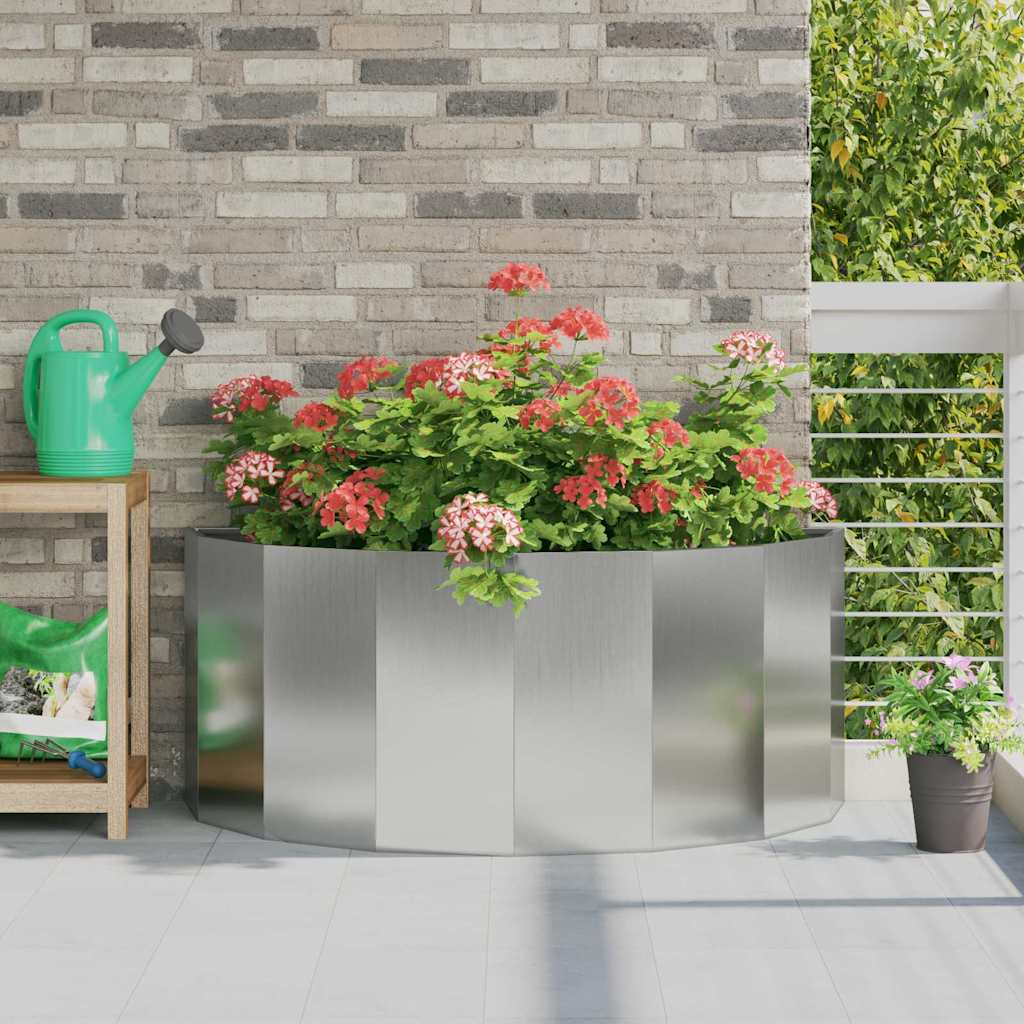 Cvetlično korito srebrna 120 x 60 x 50 cm Cinkana jeklena