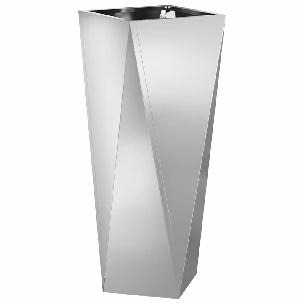 Cvetlično korito 2 pcs srebrna 30 x 30 x 75 cm Cinkana jeklena - slika 5