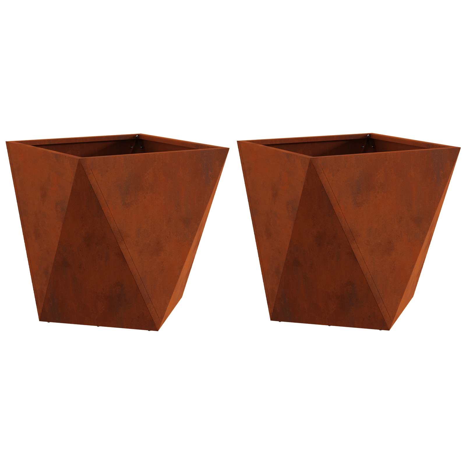 Cvetlično korito 2 pcs Rjav 50 x 50 x 50 cm - slika 2