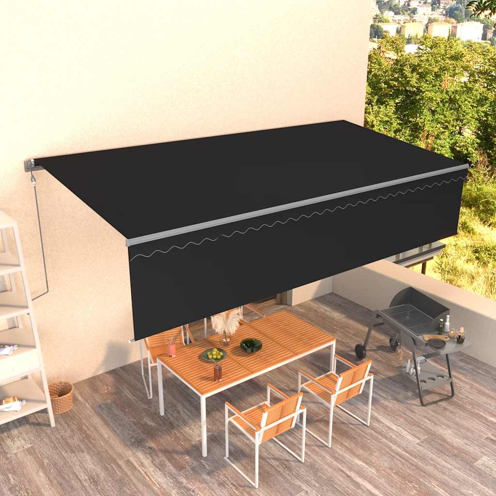 Električna tenda s senčilom 6 x 3 m antracit