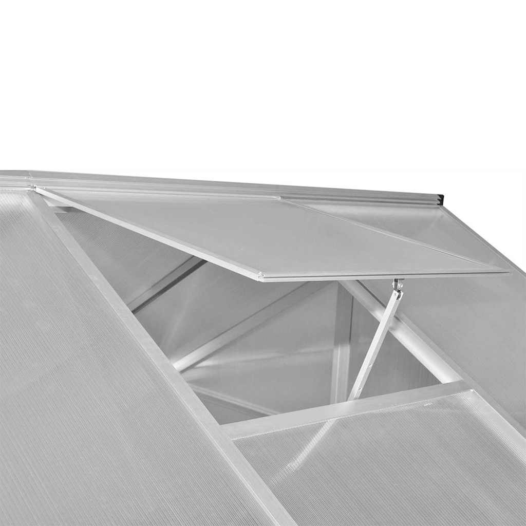 Rastlinjak z okrepljenim aluminijastim okvirjem 242 x 190 x 195 cm (4,6 m²), prosojen - slika 6