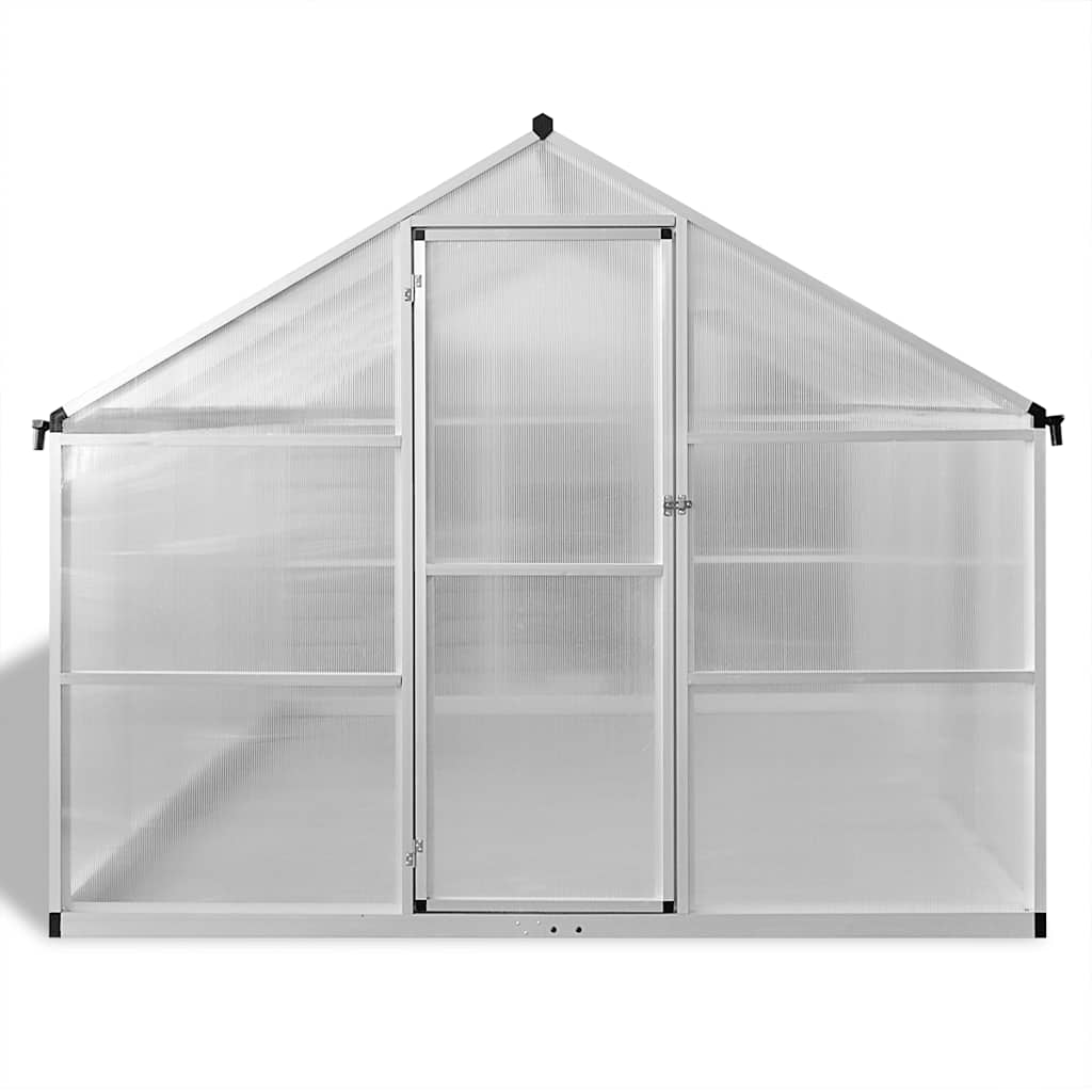 Rastlinjak z okrepljenim aluminijastim okvirjem 302 x 250 x 195 cm (7,55 m²), prosojen - slika 3