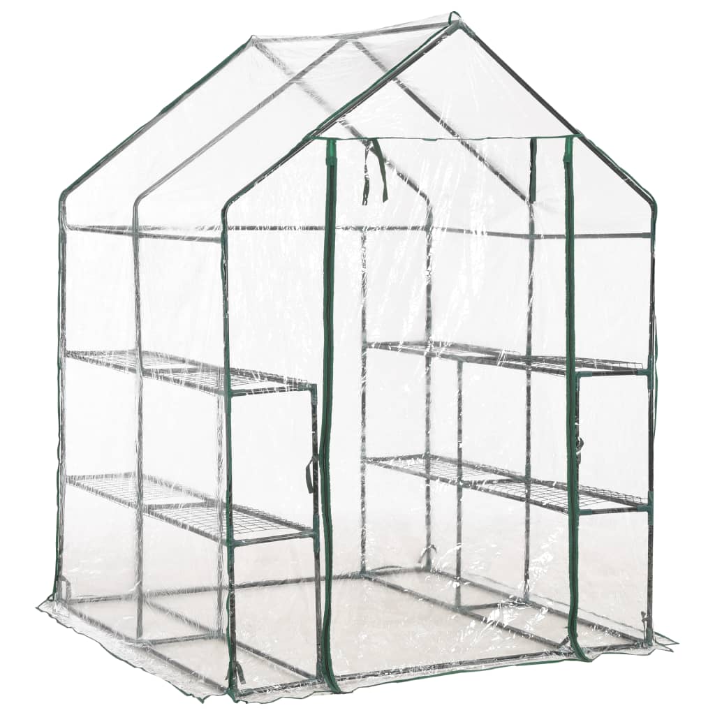 Rastlinjak z 8 policami 143 x 143 x 195 cm, prosojen - slika 3