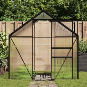 Rastlinjak z aluminijastim okvirjem 190 x 250 x 202 cm (4,75 m²), antracit