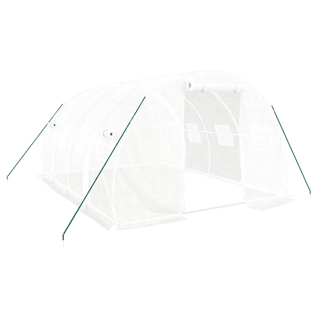 Rastlinjak z jeklenim ogrodjem 4 x 3 x 2 m (12 m²), bel - slika 2