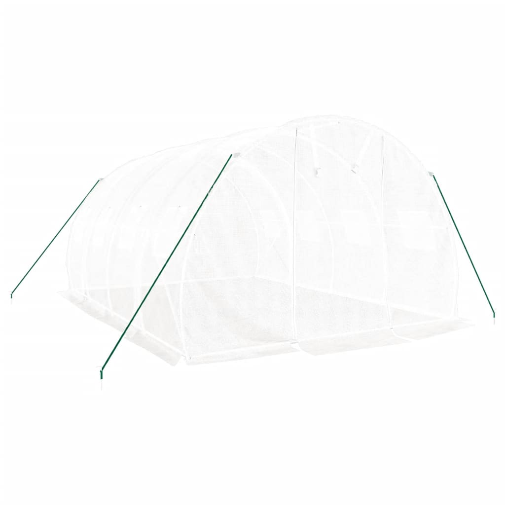 Rastlinjak z jeklenim ogrodjem 4 x 3 x 2 m (12 m²), bel - slika 3