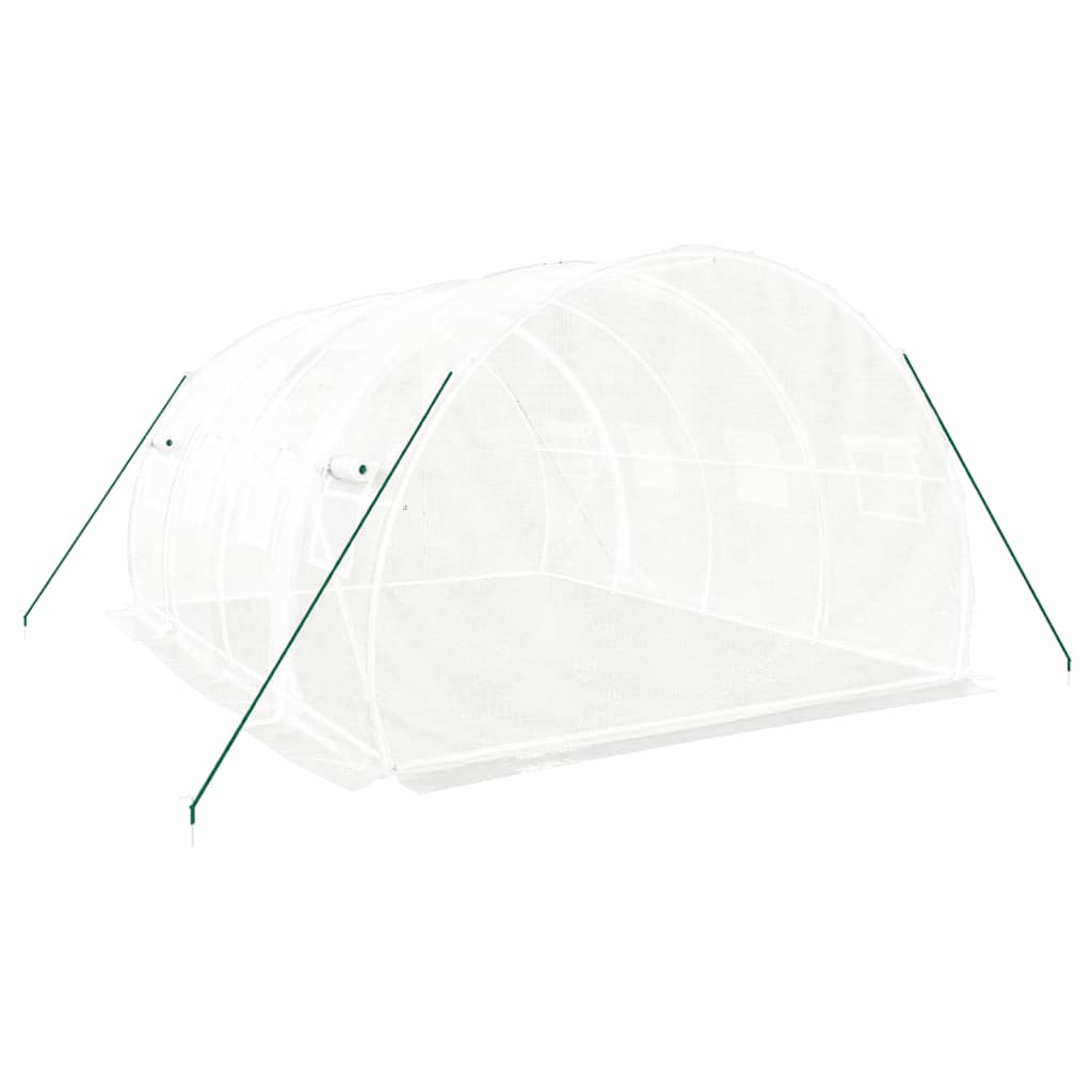 Rastlinjak z jeklenim ogrodjem 4 x 3 x 2 m (12 m²), bel - slika 6