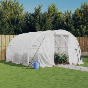 Rastlinjak z jeklenim ogrodjem 4 x 3 x 2 m (12 m²), bel