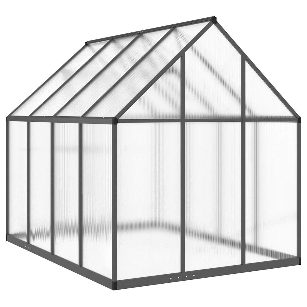 Rastlinjak z aluminijastim okvirjem 224 x 169 x 195 cm, antracit - slika 5