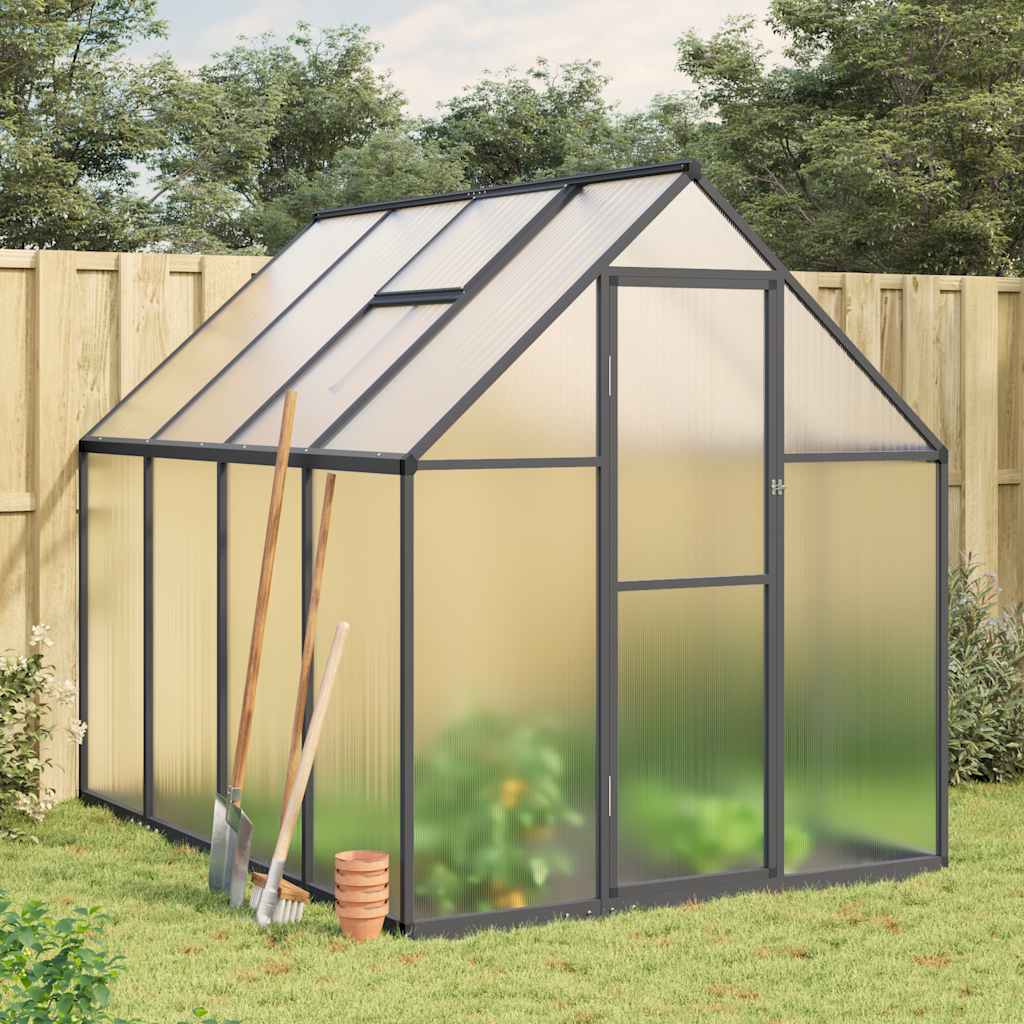 Rastlinjak z aluminijastim okvirjem 224 x 169 x 195 cm, antracit