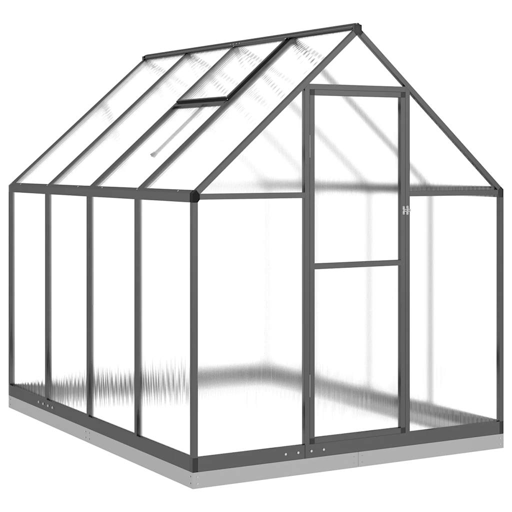 Rastlinjak z aluminijastim okvirjem 224 x 169 x 202 cm, antracit - slika 2