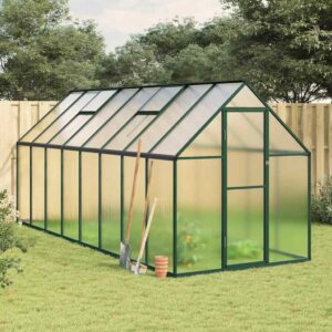 Rastlinjak z aluminijastim okvirjem 445 x 169 x 195 cm, zelen