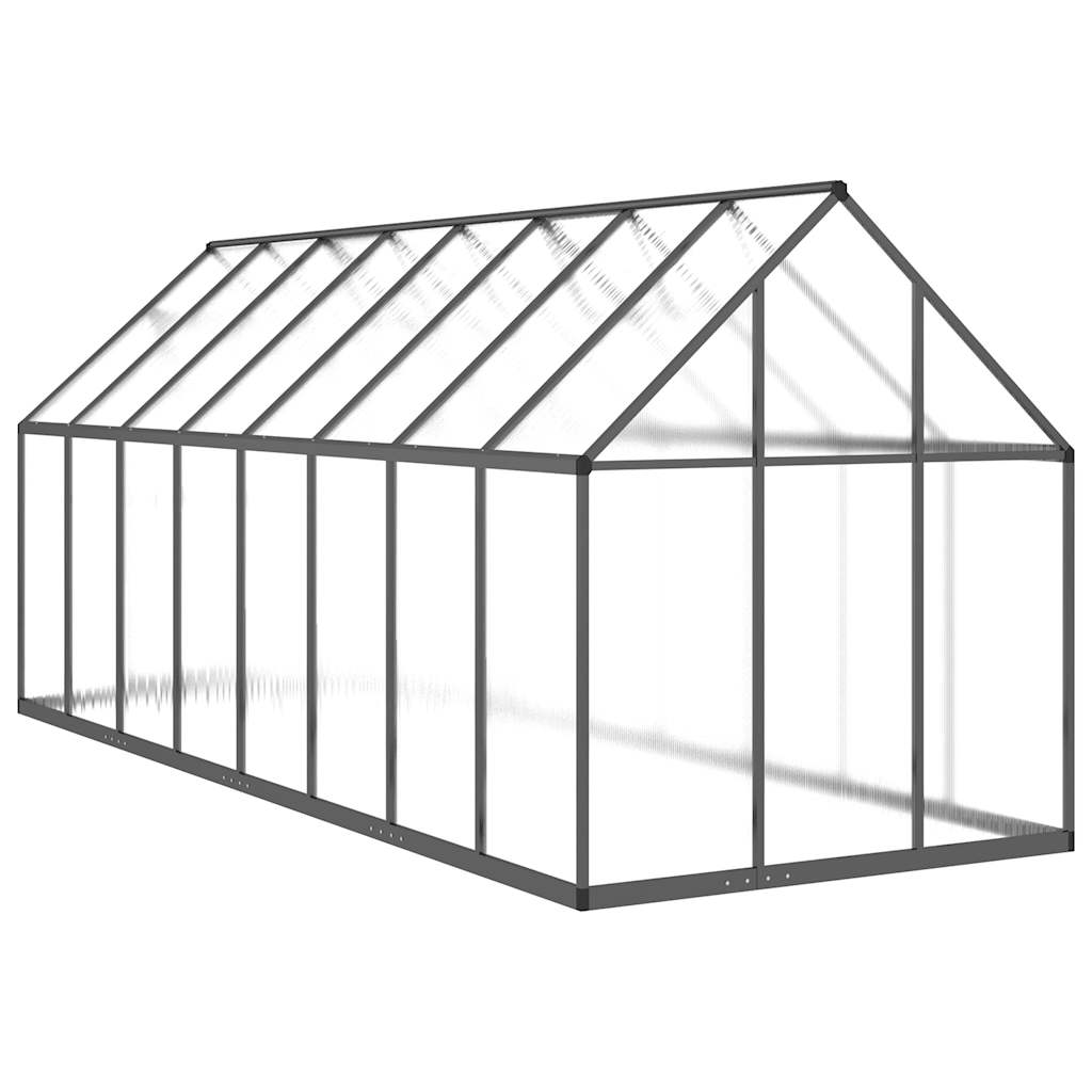 Rastlinjak z aluminijastim okvirjem 445 x 169 x 195 cm, antracit - slika 5