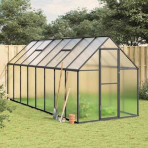 Rastlinjak z aluminijastim okvirjem 445 x 169 x 195 cm, antracit